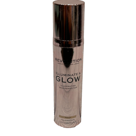 New Makeup Revolution Illuminate & Glow Gold Liquid Highlighter 1.32 fl oz/40ml - Picture 1 of 8